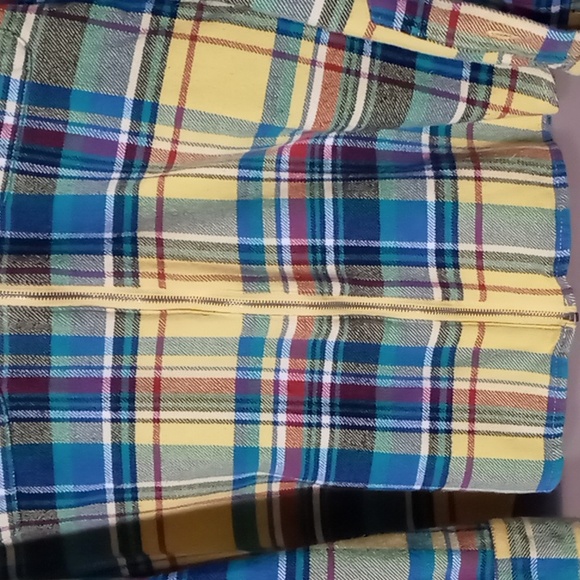 Chaps Long Sleeve Yellow Plaid Full Zip Top Size M - Picture 4 of 7